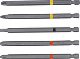 BIT-SET | 6.3 MM (1/4") DRIVE | CROSS SLOT PH, CROSS SLOT PZ, SLOT SL | LENGTH 110 MM | 5 PCS. (4832)