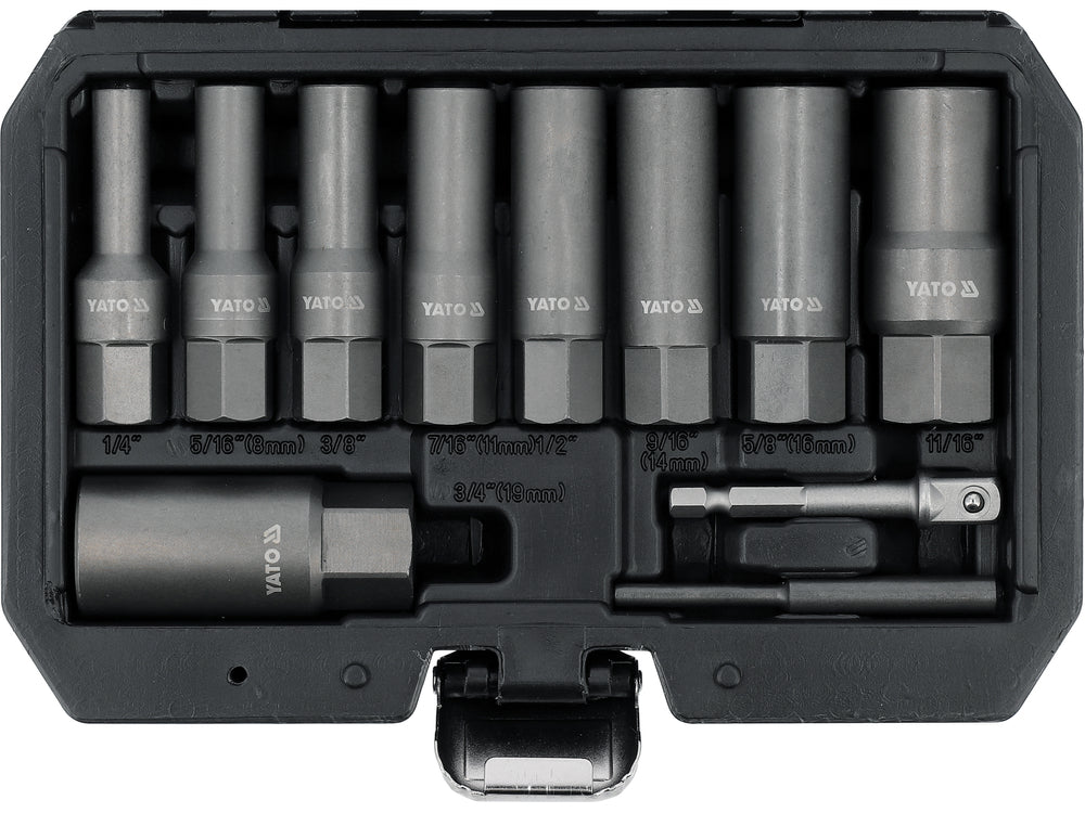 SPIRAL TYPE DEEP BOLT EXTRACTOR, SPARK PLUG, BOLT REMOVER SET 11PCS (YT-05914)