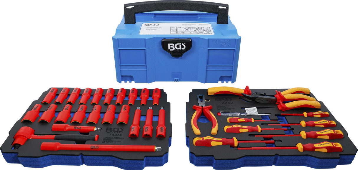 VDE PLIERS, SCREWDRIVER AND SOCKET SET | BGS SYSTAINER® | 36-PCS. (70230)