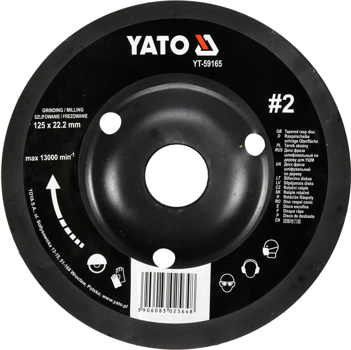 TAPERED RASP DISC 125MM NO2 (YT-59165)
