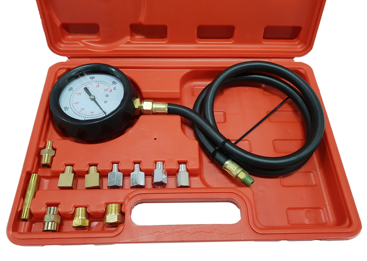 OIL PRESSURE GAUGE WITH ADAPTERS | 0-500 PSI | LONG HOSE (57675V)