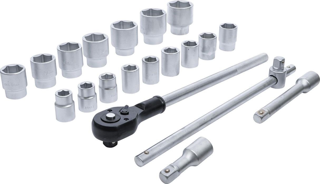 SOCKET SET | 20 MM (3/4") DRIVE | 19-50 MM | 20 PCS. (15113)