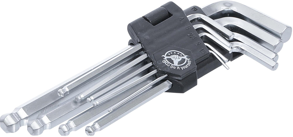 L-TYPE WRENCH SET | INTERNAL HEXAGON / INTERNAL HEXAGON WITH BALL HEAD 1.5 - 10 MM | 9 PCS. (815)