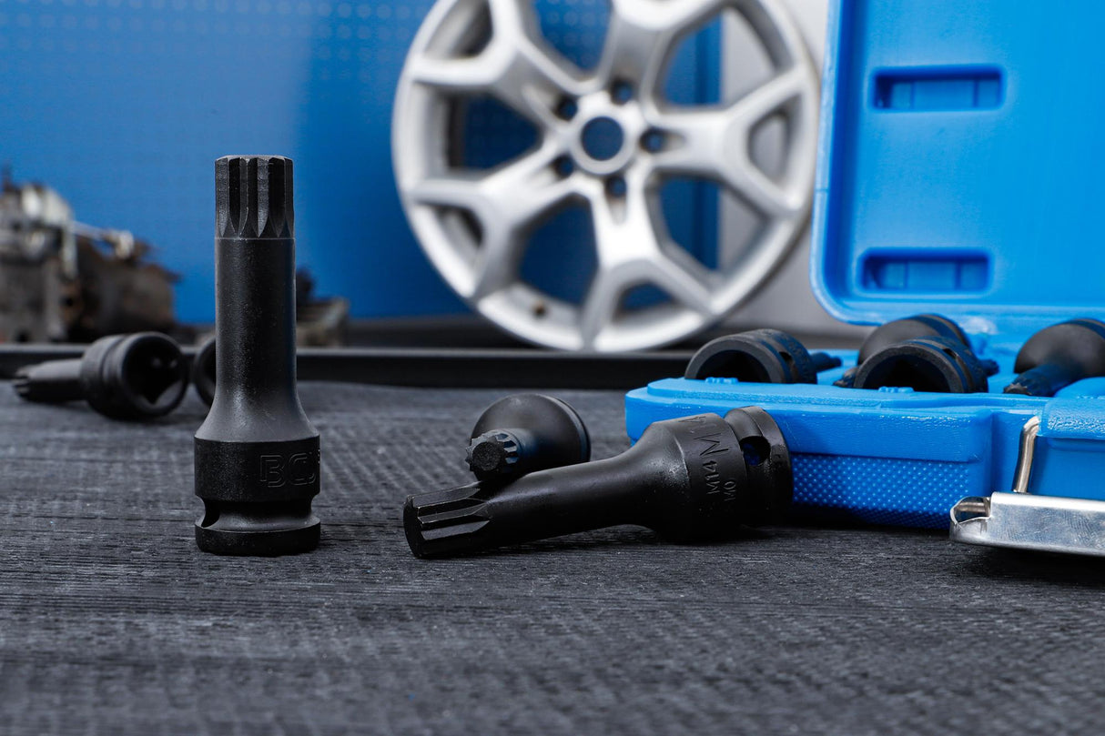 IMPACT BIT SOCKET SET | 12.5 MM (1/2") DRIVE | SPLINE (FOR XZN) M4 - M16 | 9 PCS. (5482)