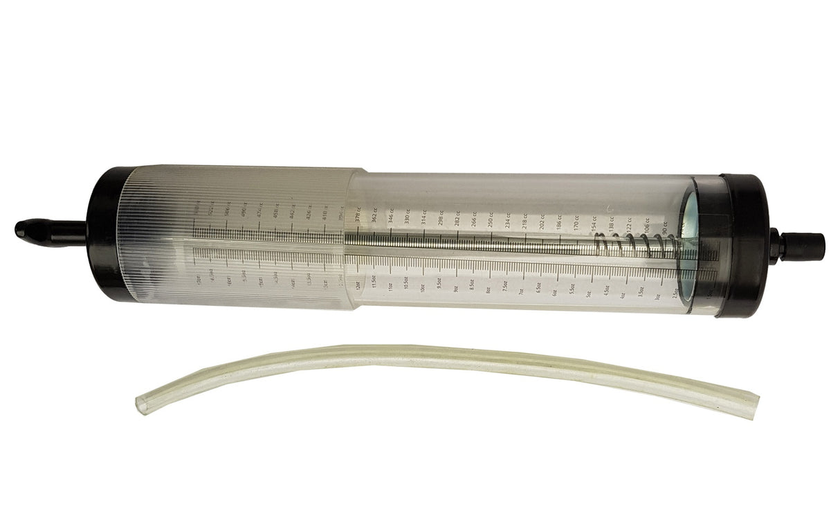 OIL SYRINGE TRANSPARENT GRADUATED | FLEXIBLE HOSE | 500 ML (S144C)