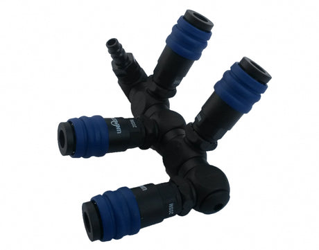 AIR DISTRIBUTOR WITH 5 ELEMENTS ROTARY, 360 DEGREES 1/4" (TSC-360)