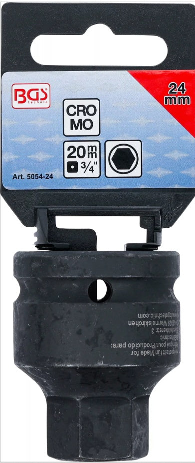 IMPACT BIT SOCKET | LENGTH 55 MM | 20 MM (3/4") DRIVE | INTERNAL HEXAGON 24 MM (5054-24)
