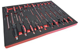 TOOL CABINET ON WHEELS XXL | METAL WORKTOP | WITH TOOLS | 7 DRAWERS / 1 DOOR (H7008)