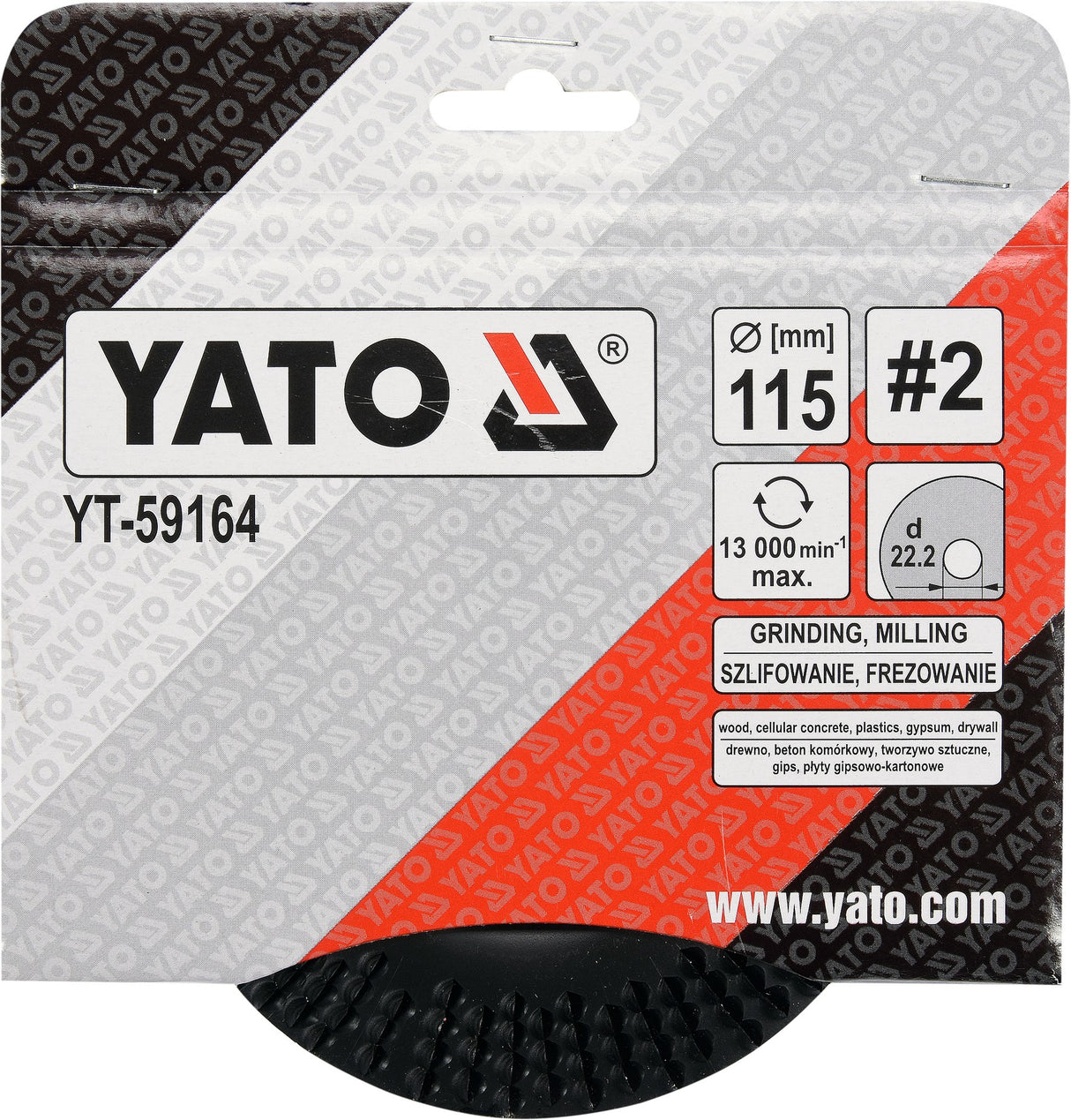 TAPERED RASP DISC 115MM NO2 (YT-59164)