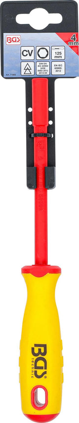 VDE SOCKET SCREWDRIVER | HEXAGON | 4 MM | BLADE LENGTH 125 MM (71083)