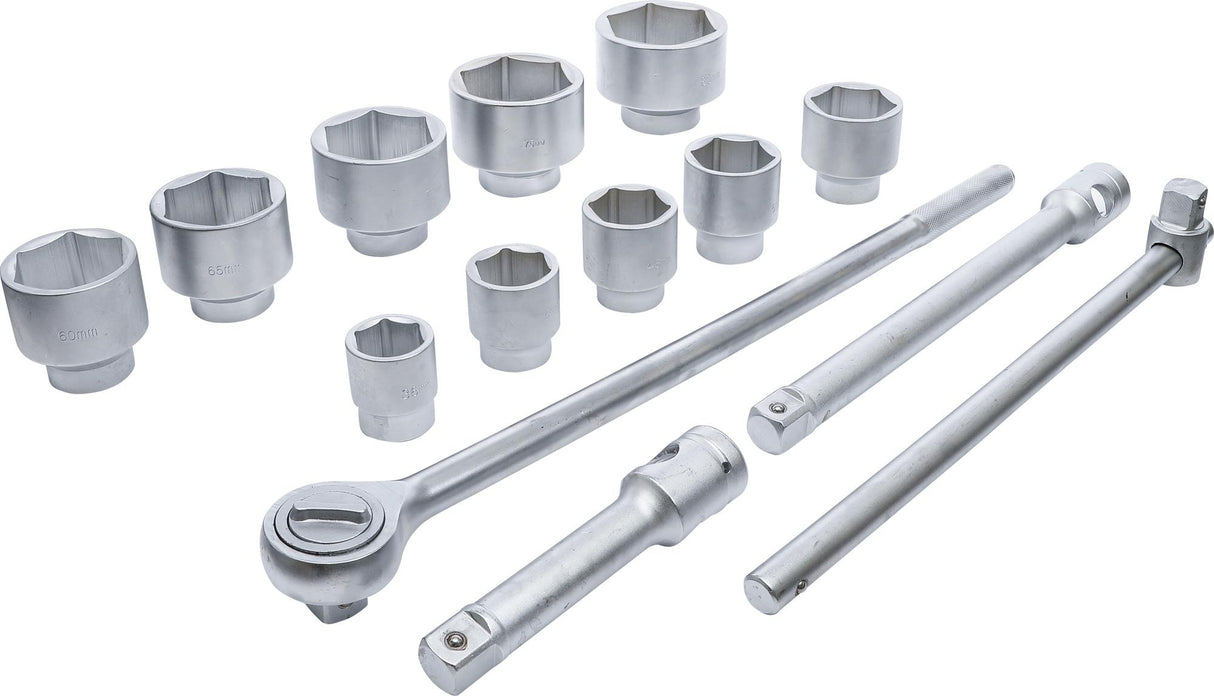 SOCKET SET | 25 MM (1") DRIVE | 36-80 MM | 15 PCS. (15111)
