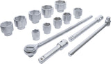SOCKET SET | 25 MM (1") DRIVE | 36-80 MM | 15 PCS. (15111)