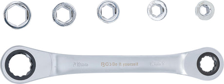 DOUBLE ENDED RATCHET WRENCH WITH ADAPTOR SET | 8 - 19 MM | 6 PCS. (71016)