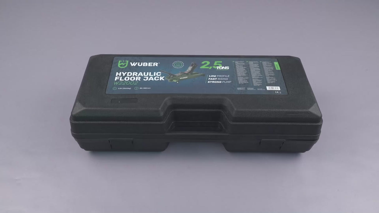 LOW-PROFILE HYDRAULIC TROLLEY JACK WÜBER W22002 | 80-375 MM | 2.5 T | CASE (W22002)
